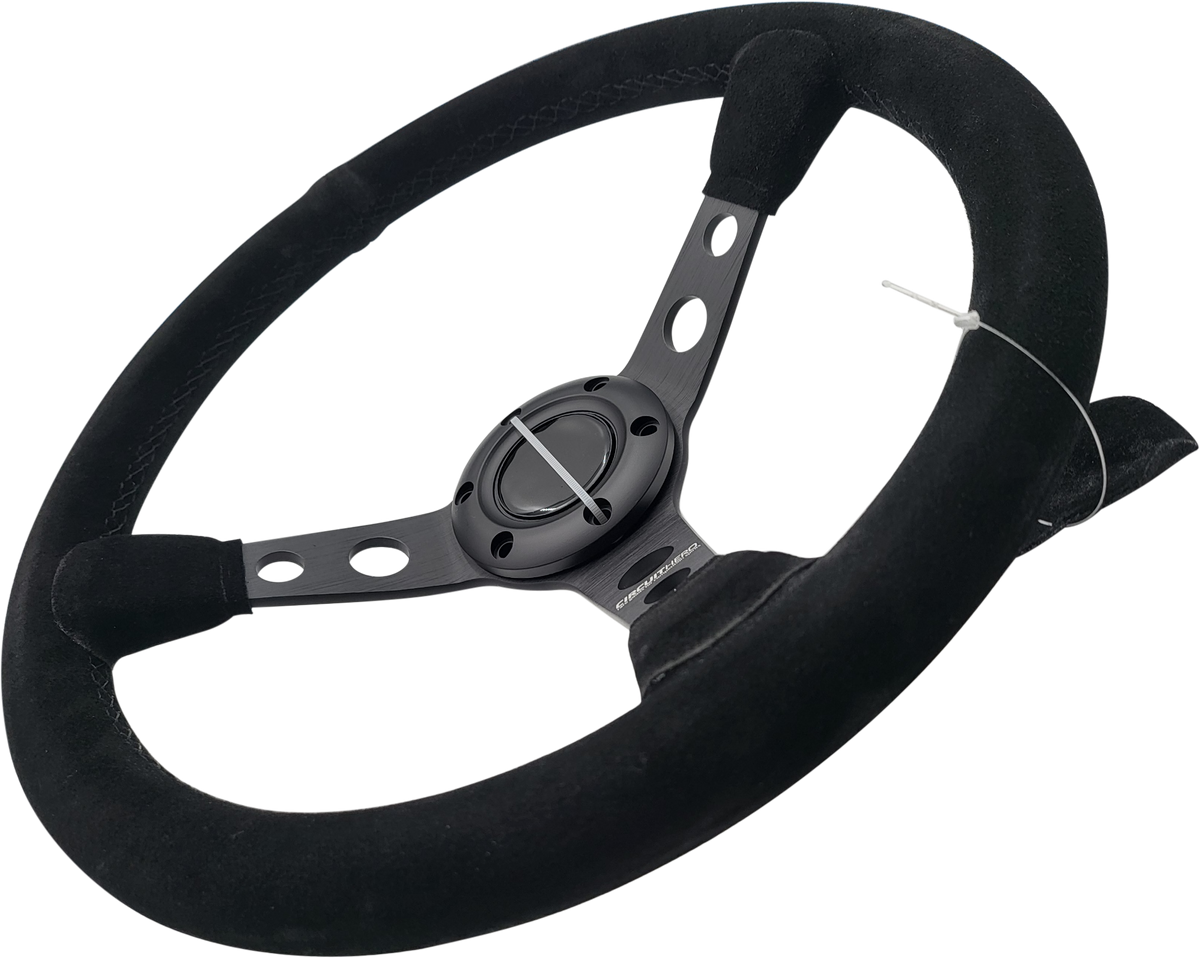 MOMO Steering Wheel - Prototipo - Black Leather - 6 x 70 mm Bolt Pattern