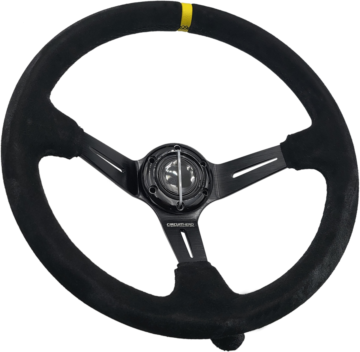 3 Spoke Steering Wheel with Slots 350mm/97mm Dish 6 Bolt