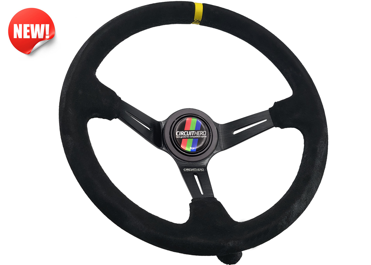 3 Spoke Steering Wheel with Slots 350mm/97mm Dish 6 Bolt – Circuit